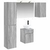 vidaXL Ensemble d'armoire de salle de bain 5 pc Sonoma gris