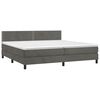 vidaXL Sommier &agrave; lattes de lit avec matelas LED Gris fonc&eacute; 200x200 cm