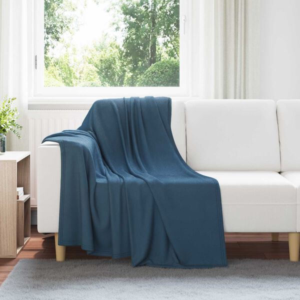 vidaXL Jet&eacute; Bleu marine 170 x 130 cm Toison
