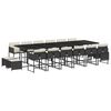 vidaXL Ensemble &agrave; manger de jardin 17 pcs coussins noir r&eacute;sine tress&eacute;e
