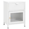 vidaXL Table de chevet Blanc 40x30x54,5 cm Acier et verre