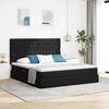 vidaXL Lit avec rangement et matelas Noir 180 x 200 cm Velours