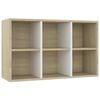 vidaXL Biblioth&egrave;que/Buffet blanc et ch&ecirc;ne sonoma bois d'ing&eacute;nierie