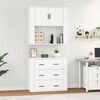 vidaXL Buffet haut Blanc brillant Bois d'ing&eacute;nierie