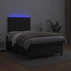 vidaXL Sommier &agrave; lattes de lit avec matelas et LED Noir 120x200 cm