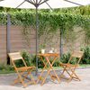 vidaXL Ensemble de bistro 3 pcs beige polypropyl&egrave;ne et bois massif