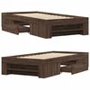 vidaXL Cadre de lit sans matelas ch&ecirc;ne marron 75x190cm bois ing&eacute;nierie
