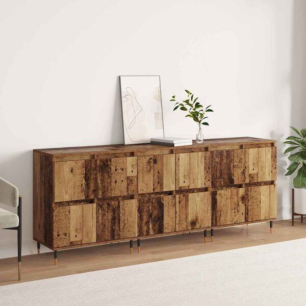 vidaXL Armoire de rangement 3 pcs Bois ancien 60 x 35 x 70 cm