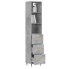 vidaXL Buffet haut Gris b&eacute;ton 34,5x34x180 cm Bois d'ing&eacute;nierie