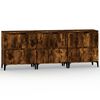 vidaXL Buffets 3 pcs ch&ecirc;ne fum&eacute; 60x35x70 cm bois d'ing&eacute;nierie