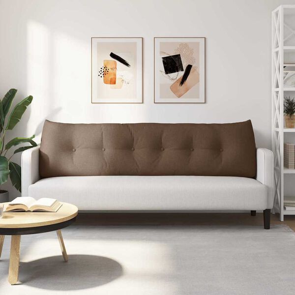 vidaXL Coussin de Dos Marron 180 x 24 x 50 cm tissu