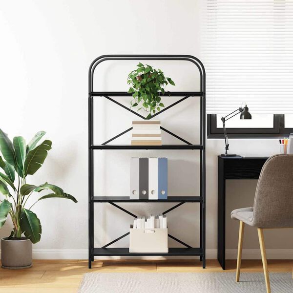 vidaXL &Eacute;tag&egrave;re Ch&ecirc;ne noir 80 x 30 x 146 cm Bois d'ing&eacute;nierie