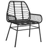 vidaXL Ensemble de salle &agrave; manger pour jardin 5 pcs Noir polyrotin