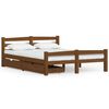 vidaXL Cadre de lit avec 2 tiroirs Marron miel Bois de pin 140x200 cm