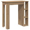 vidaXL Table de bar avec &eacute;tag&egrave;re ch&ecirc;ne artisanal bois d'ing&eacute;nierie