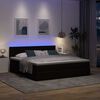 vidaXL Lit ottoman avec matelas et LED Marron foncé 180x200 cm tissu