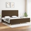 vidaXL Cadre de lit sans matelas avec t&ecirc;te de lit marron fonc&eacute; tissu