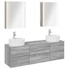 vidaXL Ensemble de mobilier de salle de bain 5 pc Sonoma gris