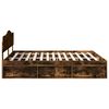 vidaXL Cadre de lit Ch&ecirc;ne fum&eacute; 200 x 200 cm Bois de pin massif