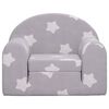 vidaXL Canap&eacute;-lit pour enfants Gris clair avec &eacute;toiles Peluche douce