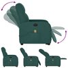 vidaXL Fauteuil inclinable de massage électrique Vert foncé Tissu