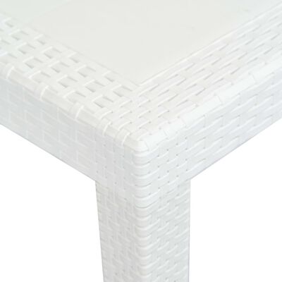 vidaXL Table de jardin Blanc 150x90x72 cm Plastique Aspect de rotin