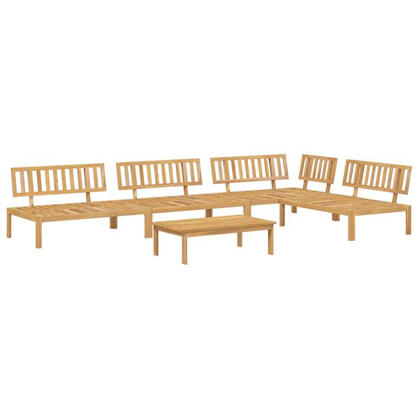 vidaXL Ensemble de Canap&eacute;s Uni 5 pcs Anthracite Bois d'Acacia Massif