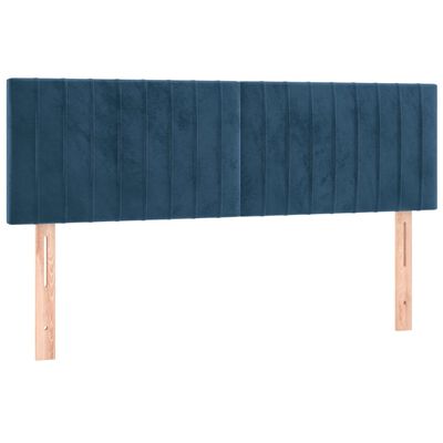 vidaXL Sommier à lattes de lit et matelas Bleu foncé 140x190cm Velours