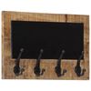 vidaXL Porte-manteaux muraux et 4 crochets 2 pcs bois manguier massif