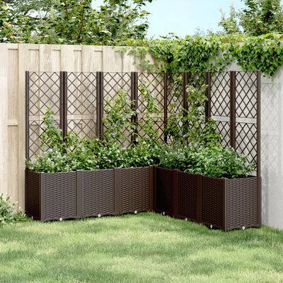 vidaXL Jardinière avec treillis marron 160x160x140 cm PP