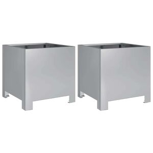 vidaXL Jardini&egrave;res 2 pcs 30x30x30 cm acier galvanis&eacute;