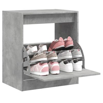 vidaXL Armoire à chaussures gris béton 60x42x69 cm bois d'ingénierie