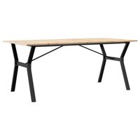 vidaXL Table à manger cadre en Y 180x90x75 cm bois de pin massif fonte
