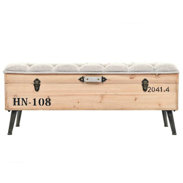 vidaXL Banc de rangement 110 cm Bois de sapin massif