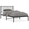 vidaXL Cadre de lit métal sans matelas avec tête de lit noir 100x190cm