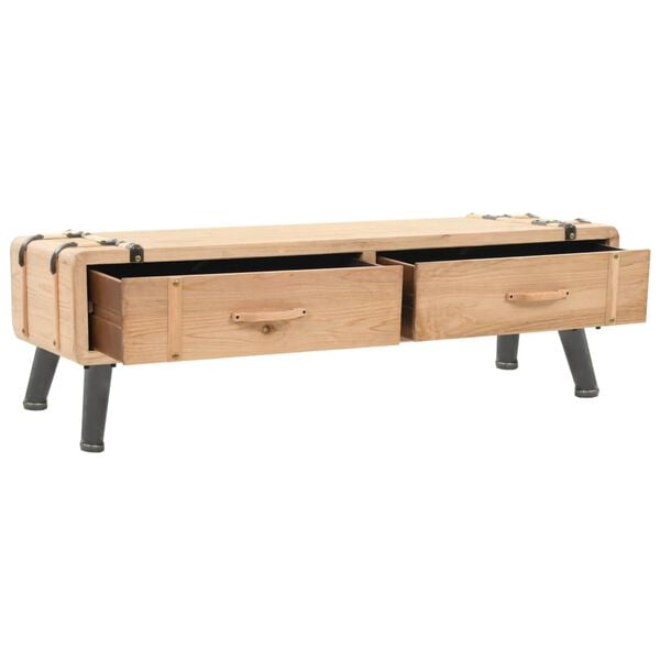 vidaXL Meuble TV Bois de sapin massif 120x33x35 cm