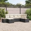 vidaXL Ensemble de canap&eacute; de jardin avec coussin 6 pcs Noir polyrotin
