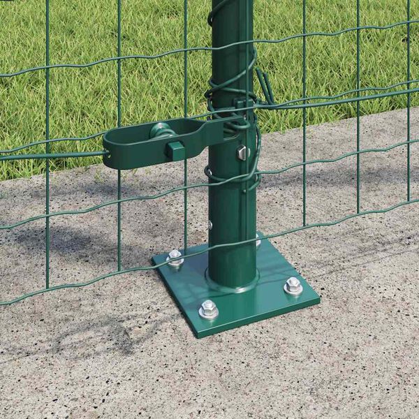 vidaXL Poteau de cl&ocirc;ture. 13 pcs Vert Acier