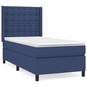 vidaXL Sommier &agrave; lattes de lit avec matelas Bleu 80x200 cm Tissu