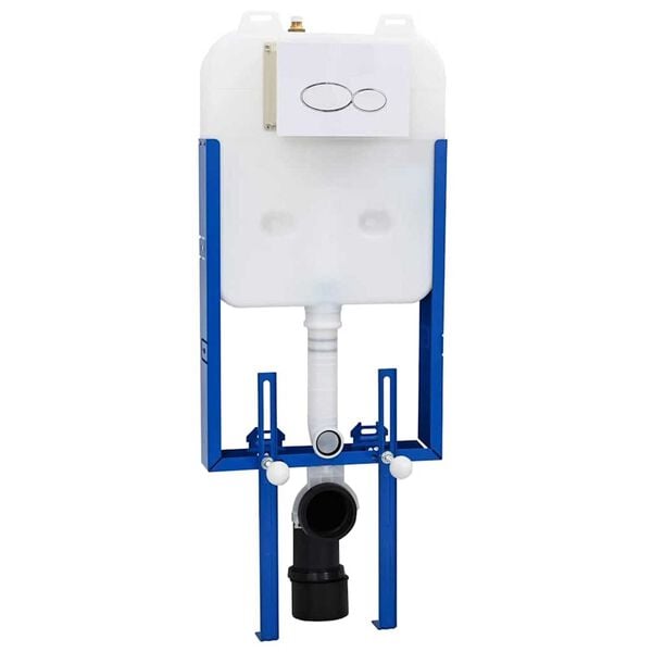 vidaXL Cadre de Cistern avec stockage Blanc 50 x 8 x 131 cm Acier