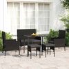 vidaXL Salon de jardin 6 pcs avec coussins Noir R&eacute;sine tress&eacute;e