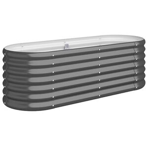 vidaXL Lit sur&eacute;lev&eacute; de jardin Acier galvanis&eacute; Anthracite