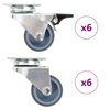 vidaXL 12 pcs Roulettes pivotantes doubles 50 mm