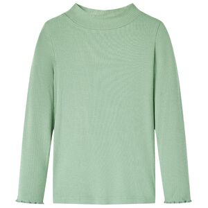 vidaXL T-shirt enfants manches longues faux col roul&eacute; menthe fonc&eacute;e 128