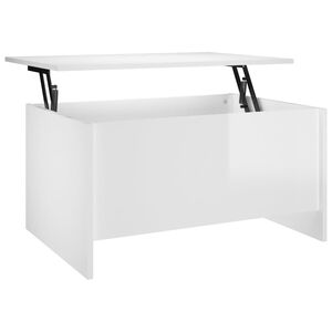 vidaXL Table basse blanc brillant 80x55,5x41,5 cm bois d'ing&eacute;nierie