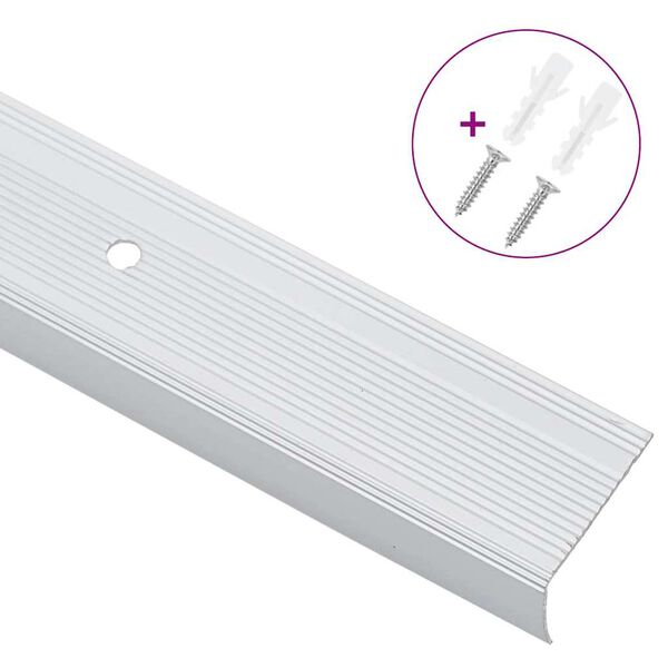 vidaXL Nez de marche 10 pcs Argent&eacute; 67 x 3 x 2 cm Aluminium