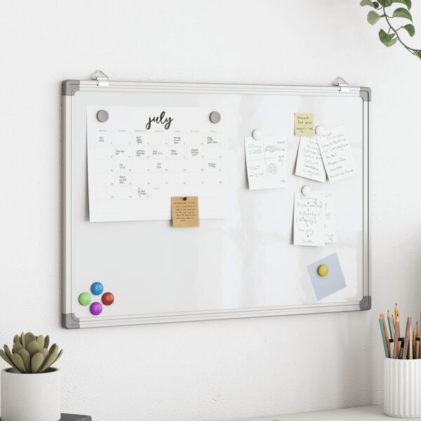 vidaXL Tableau blanc magn&eacute;tique 60x40x1,7 cm aluminium