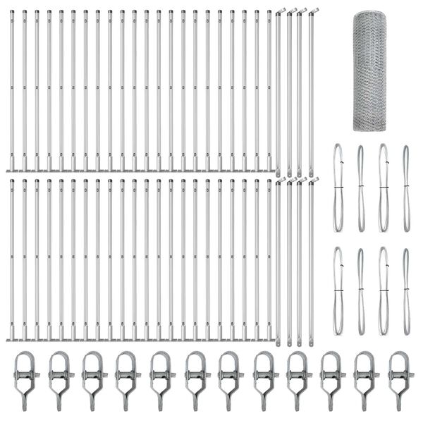 vidaXL Cl&ocirc;ture avec poteaux Argent 0,6 x 100 m Acier recouvert de PVC