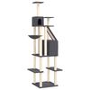 vidaXL Arbre &agrave; chat avec griffoirs en sisal Gris fonc&eacute; 201 cm