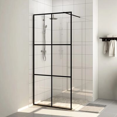 vidaXL Paroi de douche avec verre ESG transparent 80x195 cm Noir